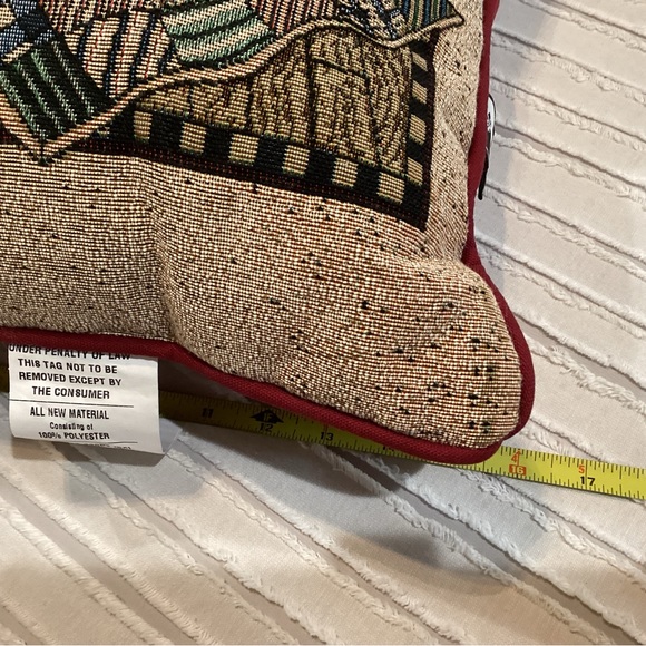 🔴 New & Vintage - Beautiful Woven Tapestry Pillow - Bear - Cat - Antiques - Picture 6 of 7